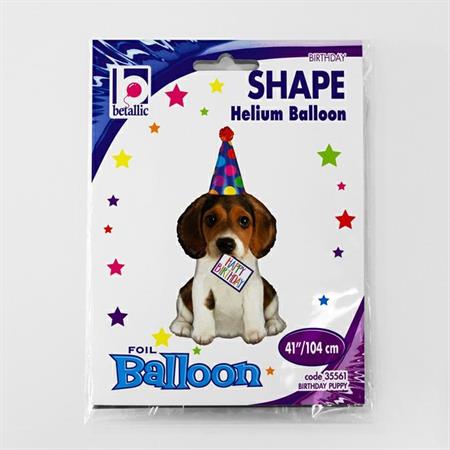 Happy Birthday Puppy Dog Shaped Mylar Foil Balloon (1/Pk)