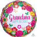 Happy Birthday Grandma Floral 17" Balloon