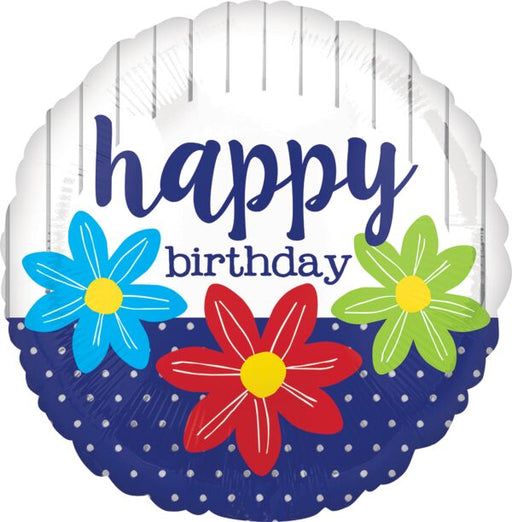 18" Happy Birthday Bright Sprinkles Flat Balloon