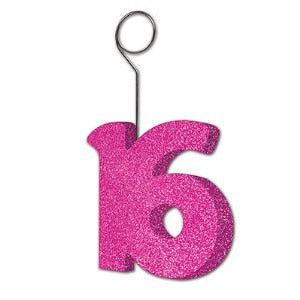 Glittered "16" Birthday Decoration