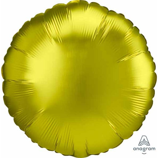 Lemon Yellow Satin Luxe Round Foil Balloon, 18 Inch