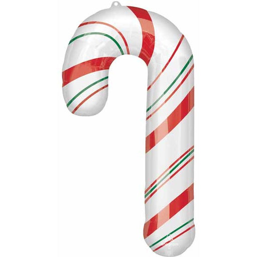 37-Inch Candy Cane Shaped Foil Balloon