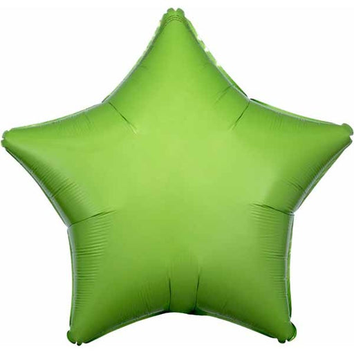 19 Inch Kiwi Green Star Foil Balloon, Flat