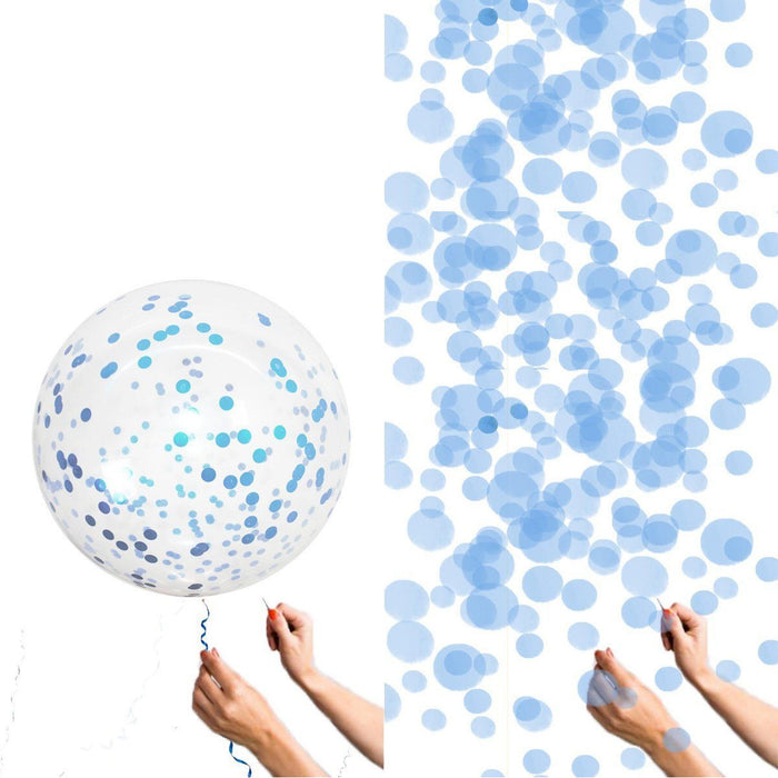 36-inch Giant Blue Confetti Balloons
