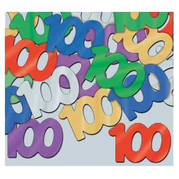 Fanci-Fetti "100" Multicolor Confetti, 0.5 oz