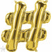 16-Inch Gold Hashtag Symbol Balloon
