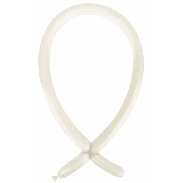 Anagram Frosty White 160 Latex Modelling Balloons, 100 Count
