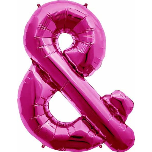 34-Inch Magenta Ampersand Symbol Balloon