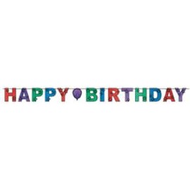 Glittered Happy Birthday Streamer