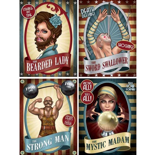 Vintage Circus Poster Cutouts