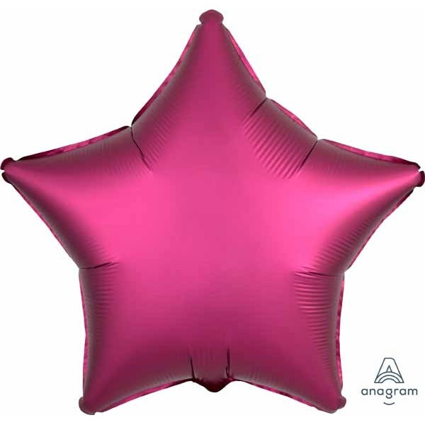Pomegranate Satin Luxe Star Foil Balloon, 19 Inch