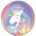 Whimsical Unicorn XL Orbz Foil Balloon, 16 Inch