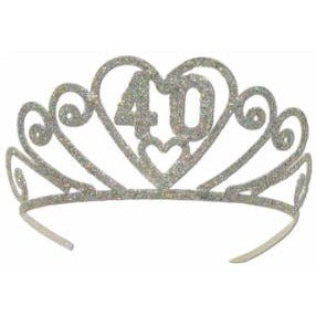 Glittered Metal 40th Birthday Tiara