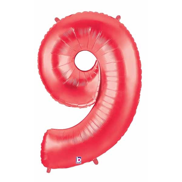 40-Inch Red Number 9 Megaloon Balloon