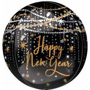 Midnight Hour Happy New Year 16" Orbz Foil Balloon