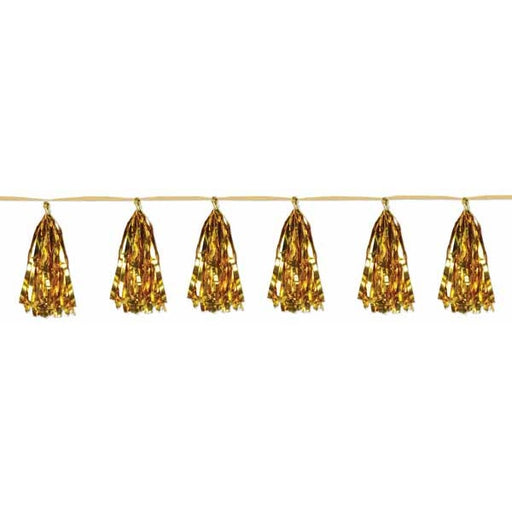 Metallic Gold Tassel Garland, 8 ft