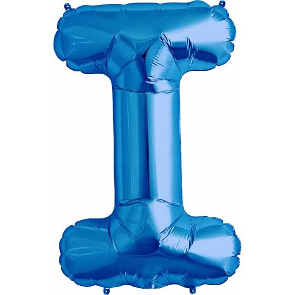 Blue Letter I Balloon, 34 Inch