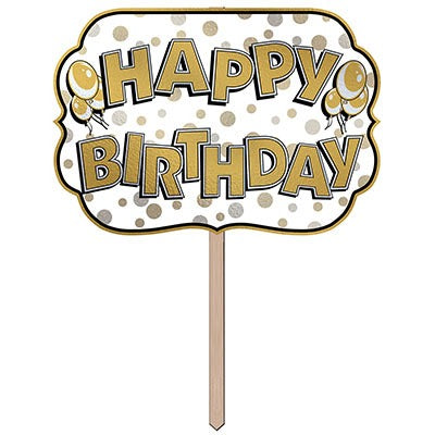 Foil Happy Birthday Yard Sign, 10 x 14.5 Inches