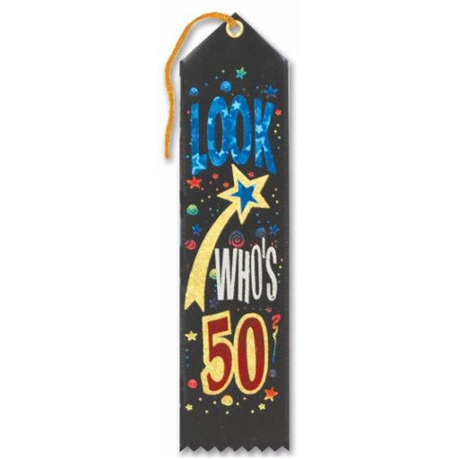 Ruban de récompense « Look Who's 50 », 2 x 8 pouces