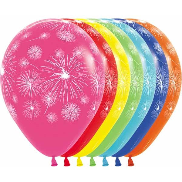 Sempertex 11-Inch Assorted Fireworks Latex Balloons, 50 Count