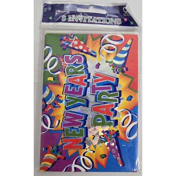 New Year's Blowout Party Invitations, 8 Pack