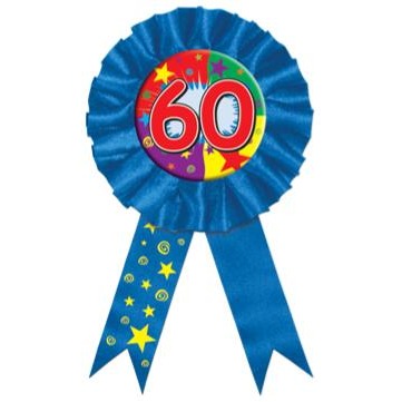 Number 60 Rosette Award Ribbon