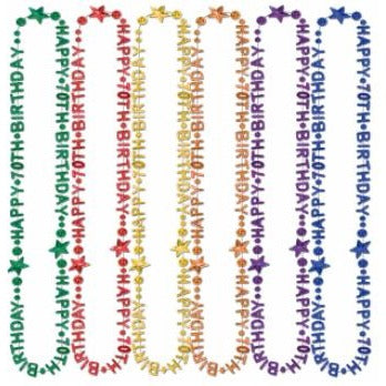 70th Birthday Beads of Expression Necklace, 36 Inches