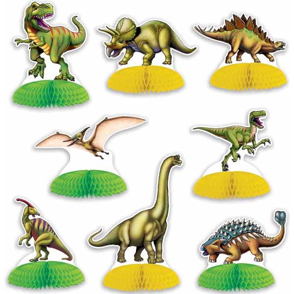 DINOSAUR MINI CENTER PIECES 8/PKG 4"-6"