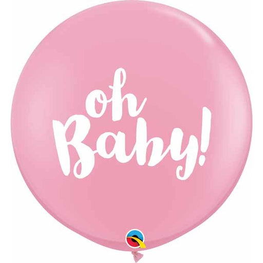 Oh Baby! Pink 3 ft Latex Balloons, 2 Pack