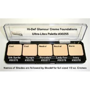 Graftobian Glamour Crème Ultra HD Foundation Palette, Ultra-Lights