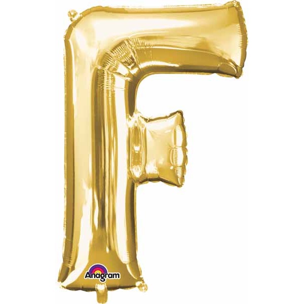 34-Inch Gold Letter F Foil Balloon