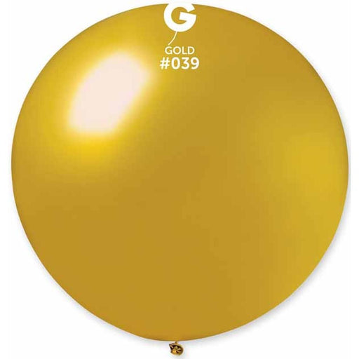 Gemar 31-Inch Metallic Gold #039 Latex Balloon, 1 Count
