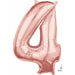 26-Inch Rose Gold Number 4 Balloon
