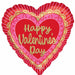 Happy Valentine's Day Scalloped Hearts 18-Inch Heart Foil Balloon