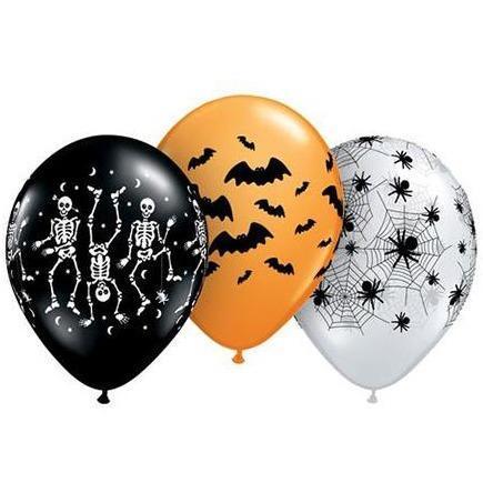 Enchanting Spooky Halloween Balloons - Assorted Designs, 11" Latex