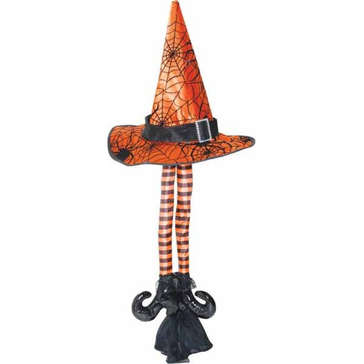 Décoration d'Halloween : chapeau animé avec jambes de sorcière