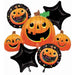 Smiley Halloween Pumpkin Foil Balloon Bouquet