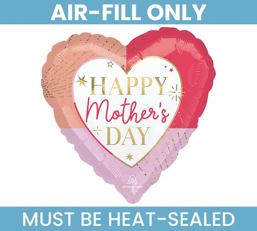 Happy Mother's Day Colorful 4" Hear Foil Balloons (5/Pk)