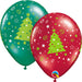 11" Christmas Trees Stars & Swirls Assortment Latex Balloons