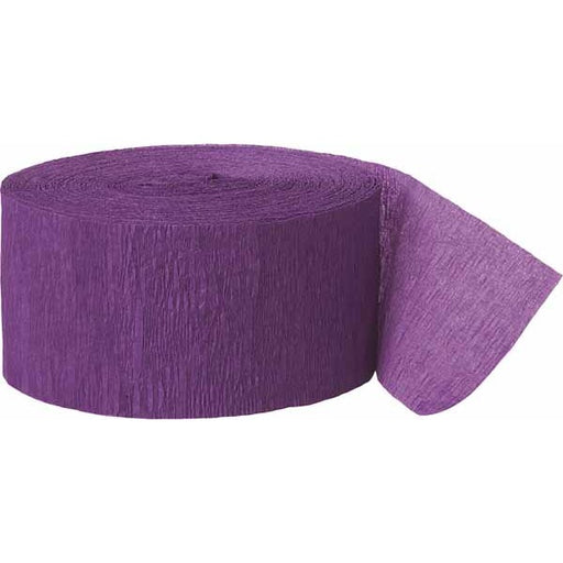 Purple Crepe Paper Streamer, 81 ft