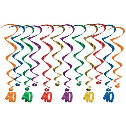 Colorful Multicolor Whirls Festive Party Decor Set for Dynamic Celebrations (12/Pk)