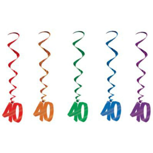 Multicolor Swirl Spectacle 40 Inch Vibrant Party Decor (5/Pk)