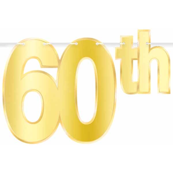 Gold Foil 60th Birthday Streamer
