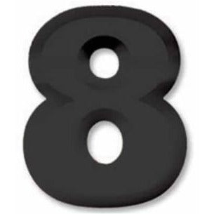 Black Plastic 3D Number 8 Decoration, 11 Inch