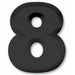 Black Plastic 3D Number 8 Decoration, 11 Inch