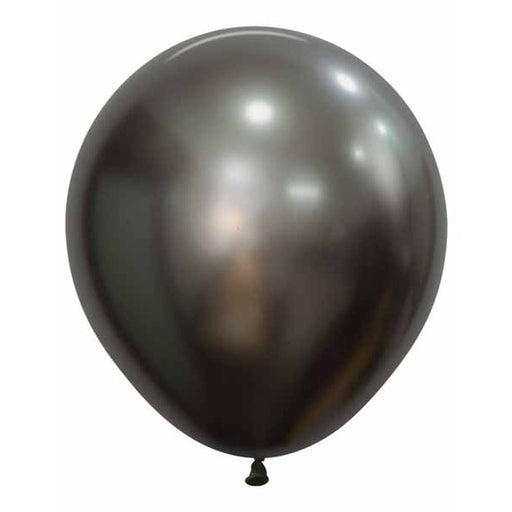 Sempertex 18" Silk Midnight Grey Latex Balloons, 25 Pack