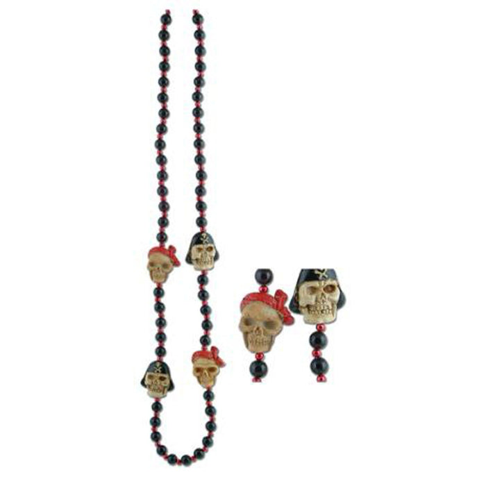 42" Pirate Skull Beads - Pack Of 12 Sets.