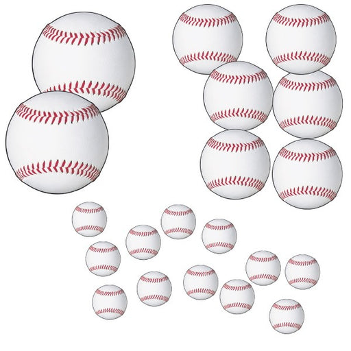 Découpes de baseball en formats assortis, paquet de 12