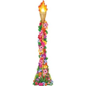 4 ft Jointed Floral Tiki Torch Decoration