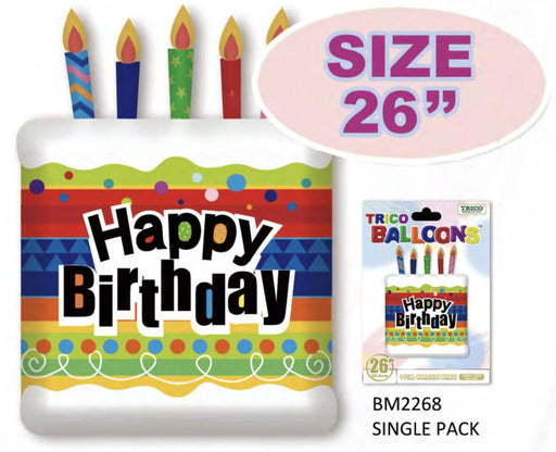 Jumbo 26" Happy Birthday Balloon (5/Pk)